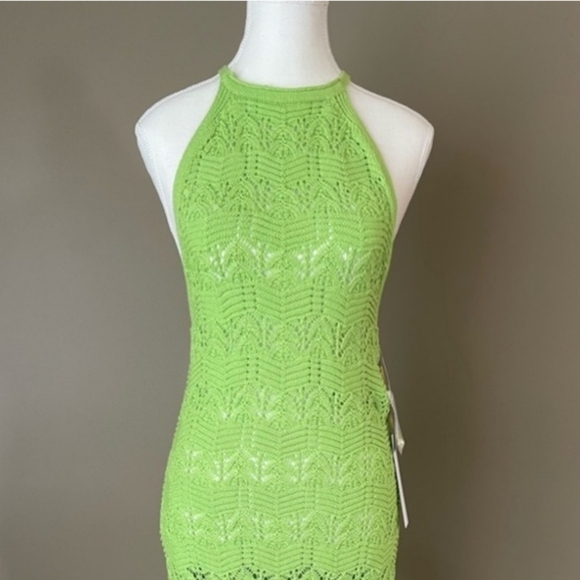 House of Harlow 1960 Lime Crochet Maxi Dress XS‎ NWT - Picture 3 of 13